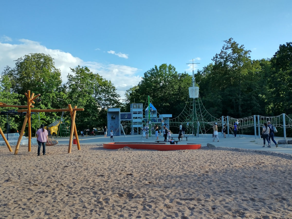 The sand area on the World playground in Treptower Park