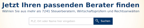 The city form field to find a Steuerberater on the website steuerberater.de